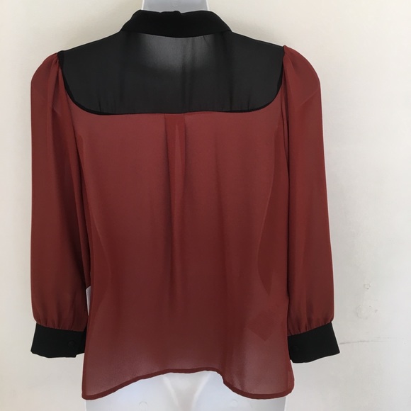 New Italian Rust chiffon blouse - Picture 5 of 6